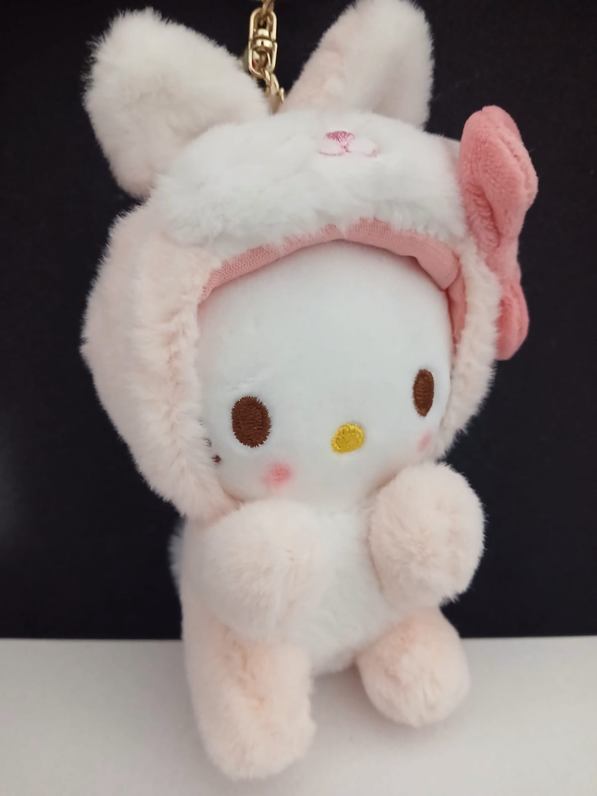 Cat Plush Keychain Pink
